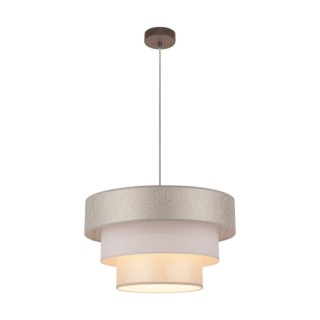 Suspension en Métal Gris et Tissu Argenté ,1xE27 Max.40W,PRATA,957281227