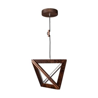 Suspension en Bois de Hêtre couleur Noyer,1xLed 24V, 27W Intégrée,TRIGONON,1209976