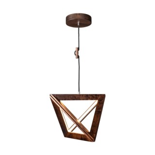 Suspension en Bois de Hêtre couleur Noyer,1xLed 24V, 27W Intégrée,TRIGONON,1209976