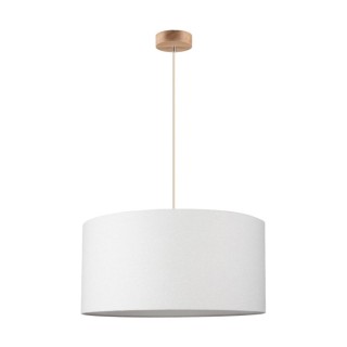 Suspension en Bois de Chêne Huilé et Tissu Beige, 1xE27 Max.60W, ASSETO,3571774