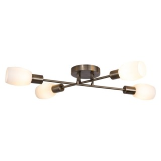 Plafonnier en Métal Patiné et Verre Blanc ,4xE14 Max.40W,TOSCA,9033411