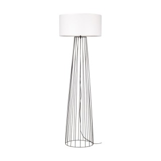 Lampadaire en Métal Noir et Tissu Blanc ,1xE27 Max.60W,SWAN,79229104