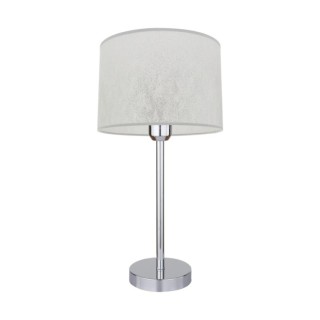 Lampe de Table en Métal Chromé et Tissu Argenté,1xE27 Max.40W,PRATA,957284127