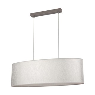 Suspension en Métal Gris et Tissu Argenté ,2xE27 Max.40W,PRATA,957280427