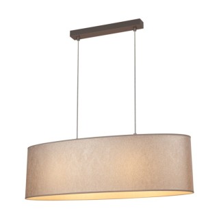 Suspension en Métal Gris et Tissu Argenté ,2xE27 Max.40W,PRATA,957280427