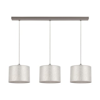 Suspension en Métal Gris et Tissu Argenté ,3xE27 Max.40W,PRATA,957280347