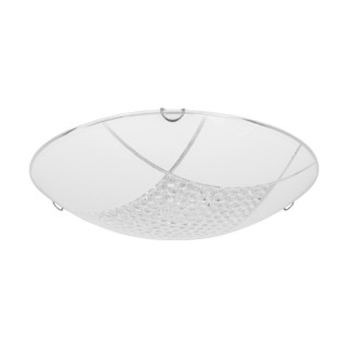 Plafonnier en Métal Blanc et Verre Blanc-Transparent ,1xLED 18W Intégrée,CAROLINA,4594102