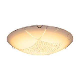 Plafonnier en Métal Blanc et Verre Blanc-Transparent ,1xLED 18W Intégrée,CAROLINA,4594102