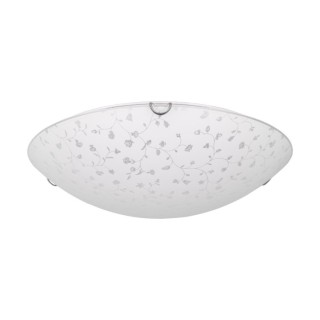 Plafonnier en Métal Chromé et Verre Blanc-Transparent ,Incl.1xLED 18W Intégrée,FLORA,4044112