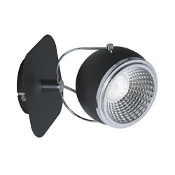 Spot Lampe Light Spot mural Ballon de modèle avec 1 x GU10 LED 5 W, 3000 K, métal chrome/noir 5009184