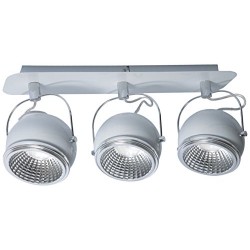 Modèle de Light Plafonnier Spot Balle Rail Applique 3 Spots avec 3 ampoules LED GU10 5 W, 3000 K, métal chromé/blanc 5009382